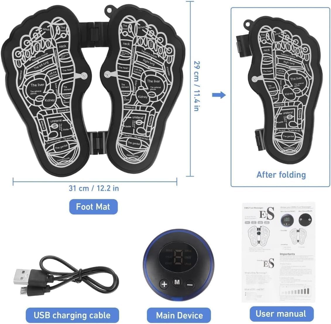 Foot Massager Pain Relief,Elecrtic EMS Massage Mat -8 Mode/16 Vibration Automatic Wireless Folding Massager (Foot Massager) Foot Massager Pain Relief,Elecrtic EMS Massage Mat -8 Mode/16 Vibration Automatic Wireless Folding Massager (Foot Massager)
